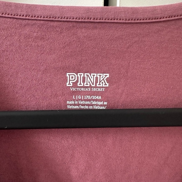 PINK Victoria's Secret Pink Long Sleeve V-Neck Crop Wrap Blouse - Picture 3 of 3